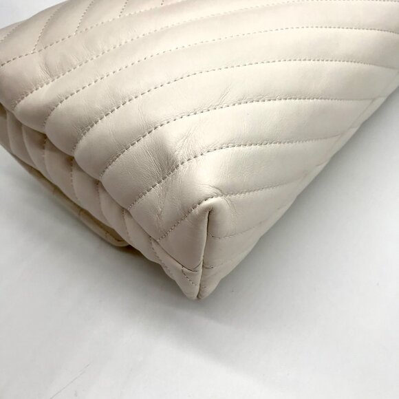 Tory Burch Ivory Leather Kira Chevron Convertible Shoulder Bag - Picture 9 of 11